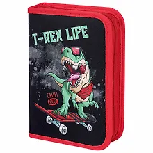 Купить Пенал 1 отделение "T-Rex Life" 20*14 см, полиэстер — Фото №1