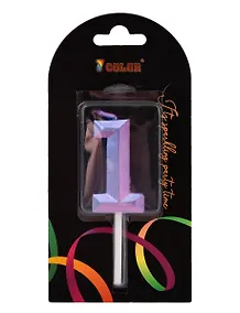 Купить Свеча для торта Цифра 1 Градиент  (4см) (блистер) (12-7color-candle_33) — Фото №1