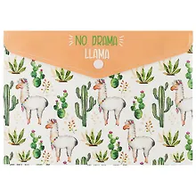 Купить Папка-конверт А5 на кнопке "No drama llama" — Фото №1