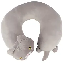 Купить Подголовник Кот серый (текстиль) (30х30) — Фото №1