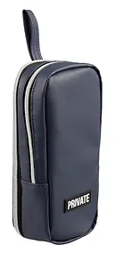 Купить Пенал-косметичка 2 отделения "Private" синий, 21*9*8см, вертикальный — Фото №1