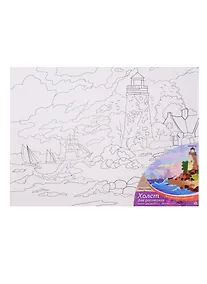 Купить Набор для раскрашивания по номерам ТМ Рыжий Кот Холст Маяк и море 30х40см Х-9840 — Фото №1