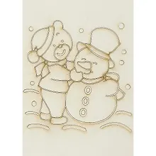 Купить Трафарет Снеговик с мишкой А5 (148х210) (543) (3+) (Песочный мир) — Фото №1