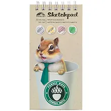 Купить Скетчбук 105*210 80л "Деловой грызун" белый офсет, 120г/м2, спираль — Фото №1