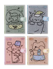 Купить Записная книжка А7 96л нелин. "Сонные котики" мех, ПВХ-обл., ассорти — Фото №1