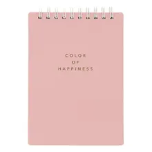 Купить Блокнот А6 100 листов в клетку "Block", розовый, спираль — Фото №1