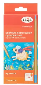 Купить Карандаши цветные 12цв "Мультики" трехгранные, к/к — Фото №1