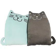 Купить Подушка Котики парочка , серый с мятным,31 см — Фото №1