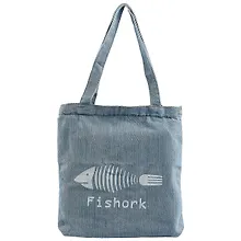 Купить Сумка-шоппер джинсовая на молнии Fishork 37*33см 12-11522-1915-4 — Фото №1