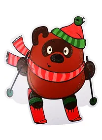 Купить Плакат вырубной А4 "Винни-Пух лыжник из мультфильма Винни-Пух" — Фото №1