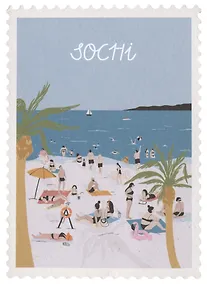 Купить ГС Открытка Марка Сочи, пляж — Фото №1