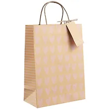 Купить Пакет А4 30*22*11 Розовые сердца жен., крафт — Фото №1