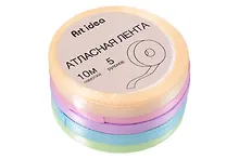 Купить Лента атласная ширина 6 мм, Пастель, набор 5 цветов по 10м — Фото №1