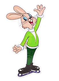 Купить Плакат вырубной А4 "Заяц фигурист из мультфильма Ну, погоди!" — Фото №1