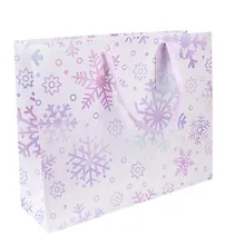 Купить Пакет А4 33*26,5*10 "Снежинки на белом" НГ, бум.мат.ламинат — Фото №1