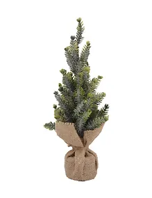 Купить Ёлочка настольная Зеленая красавица в мешочке (ПЭТ, дерево, текстиль) (11х27) — Фото №1