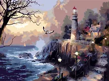 Купить Картина по номерам на подрамнике "Сторожевой маяк" (30х40) — Фото №1