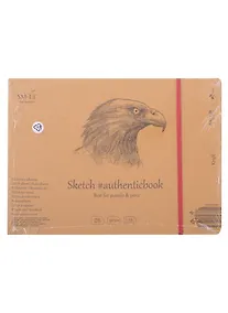 Купить Скетчбук 24,5*17,8см 24л "SMLT Art Kraft authenticbook", на резинке, 90г/м2, крафт, сшивка — Фото №1