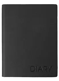 Купить Ежедневник недат. А6 152л "Radiant" черный, иск.кожа, интегр.переплет, покрытие Soft Touch, офсет, скругл.углы, ляссе — Фото №1