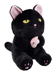 Купить Мягкая игрушка Котик черный с рыбкой (23см) (12-00960-K7) — Фото №1