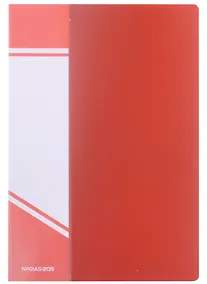 Купить Папка с файлами, А5, 20 файлов, 0.55 мм, красная — Фото №1