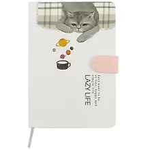 Купить Блокнот с магнитной застёжкой «Кот. Lazy life», 256 страниц, А5 — Фото №1