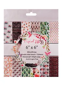 Купить Бумага для скрапбукинга двусторонняя Tropical Life, 15,2*15,2 (12дизайнов 12 листов) — Фото №1