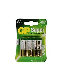 Купить Батарейки "GP Super Alkaline", AA, 4 штуки — Фото №1