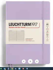 Купить Книга для записей A5, 125 листов в линейку "Smooth Colours", твердая обложка, цвет сиреневый, Leuchtturm1917 — Фото №1