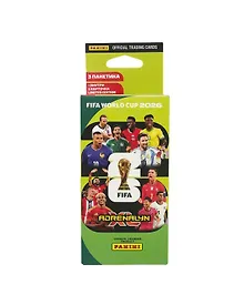 Купить Набор коллекционных наклеек и карточек "Чемпионат мира FIFA World Cup 2026", PANINI WORLD CUP 2026 TCG (набор из 3 пакетиков карточек + 1 карточка Limited Edition), 25 штук в наборе — Фото №1
