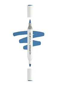 Купить Маркер акриловый "Сонет" синий кобальтовый, двусторонний, перо кисть/пуля — Фото №1