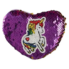 Купить Кошелек на молнии с пайетками Единорог сердце (13см) (текстиль) — Фото №1