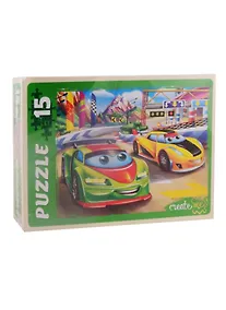 Купить Пазл Состязание машинок Рыжий кот Макси-пазлы 15 элементов  ПУ15-0455 — Фото №1