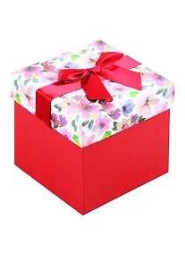 Купить Коробка подарочная Цветочная фантазия 12*12*12см, декор.бант, картон — Фото №1