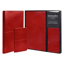 Купить Книга для записей А5+ 120л кл. "САРИФ КРАСНЫЙ" иск.кожа, мягк.переплет, два ляссе, + обложка для паспорта 95*145мм, подар.карт.коробка с ПВХ-крышкой — Фото №1