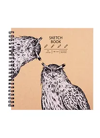 Купить Скетчбук 190*190 30л "DRAFT and CRAFT. Дизайн 9", 180г/м2, обложка крафт картон, евроспираль — Фото №1