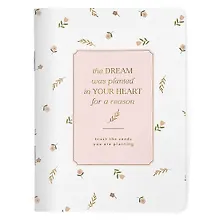 Купить Записная книжка А6 32л кл. "April", белый, карт.обл., спираль, микротекстурирование, ламинация, тиснение золотой фольгой — Фото №1