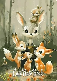 Купить Записная книжка А6 32л "Cute Animals Notebook" дизайнерская бумага — Фото №1