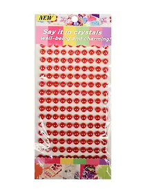 Купить Стразы полужемчужины на подвесе с напылением, 150 шт, 8 мм, красные — Фото №1