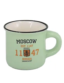 Купить Кружка маленькая Герб, зеленая (фарфор) (75мл) (Москва) (065-9-19-N05) — Фото №1