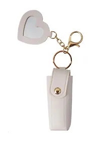 Купить Брелок-футляр для помады с зеркалом Белый (текстиль) (12-3307025189-20) — Фото №1