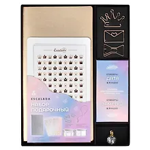 Купить Записная книжка А6 96л золотая, мягкий переплет, стикеры+скрепки+брелок в комплекте, тонир.блок — Фото №1