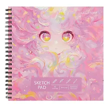 Купить Скетчбук 190*190 40л "Зачарованная" 100г/м2, мел.картон, выб.лак, евроспираль — Фото №1