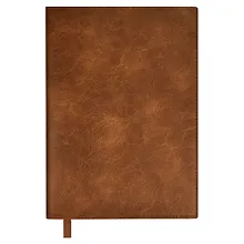 Купить Ежедневник недат. А5+ 160л 175*245 "Шеврет" коричневый, кожзам, мягк.переплет, блинтовое тиснение, офсет, ляссе из иск.кожи, подар.упаковка — Фото №1