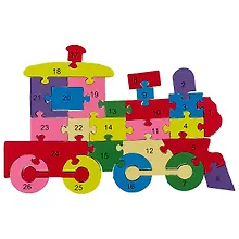 Купить Деревянные пазлы-фигуры Паровоз 26-28эл, в ассортименте — Фото №1