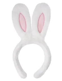 Купить Ободок новогодний Ушки зайки (белый) (текстиль) (12-6122-HNY5) — Фото №1