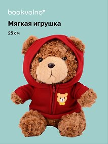 Купить Мягкая игрушка Мишка (25см) (в красном худи) (коричневый) (12-202602-MSH10/1) — Фото №1