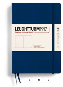 Купить Книга для записей A5, 125 листов, нелинованная "Classic", твердая обложка, цвет синий неви, Leuchtturm1917 — Фото №1