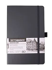 Купить Скетчбук 13*21 80л "Sketchmarker" графитовый, 140г/м2, слоновая кость, тв.обл. — Фото №1