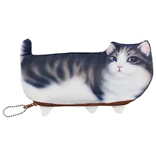 Купить Пенал- Косметичка на молнии Котик с хвостиком (плюш) (21х12) — Фото №1